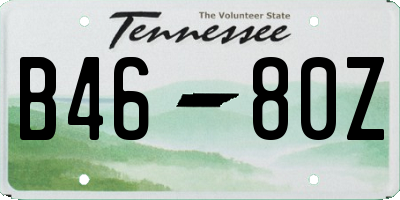 TN license plate B4680Z