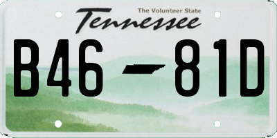 TN license plate B4681D