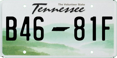 TN license plate B4681F