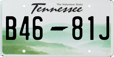 TN license plate B4681J