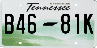 TN license plate B4681K