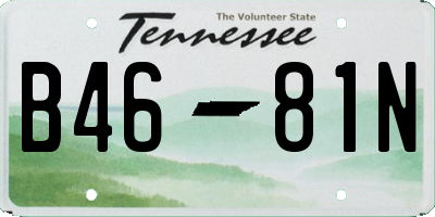 TN license plate B4681N
