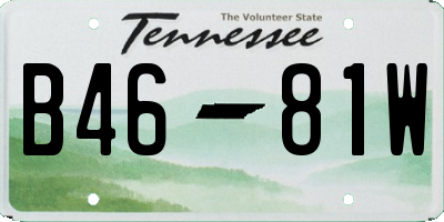 TN license plate B4681W