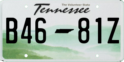 TN license plate B4681Z