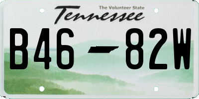 TN license plate B4682W