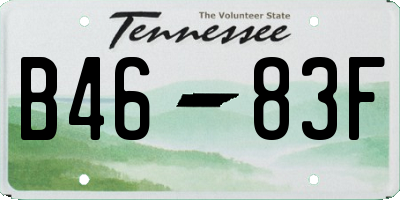 TN license plate B4683F