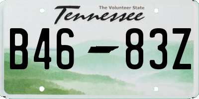 TN license plate B4683Z