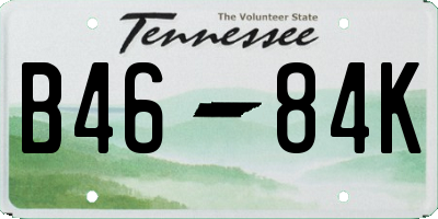 TN license plate B4684K