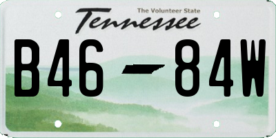 TN license plate B4684W