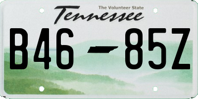 TN license plate B4685Z