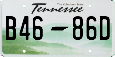 TN license plate B4686D