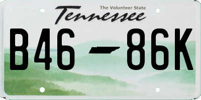 TN license plate B4686K