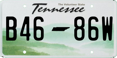 TN license plate B4686W