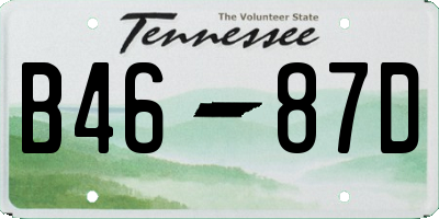 TN license plate B4687D