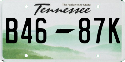 TN license plate B4687K
