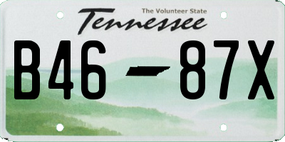 TN license plate B4687X