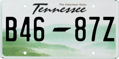 TN license plate B4687Z