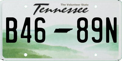 TN license plate B4689N