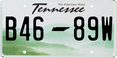 TN license plate B4689W