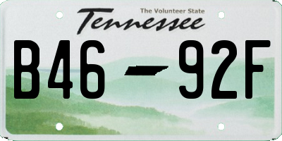 TN license plate B4692F