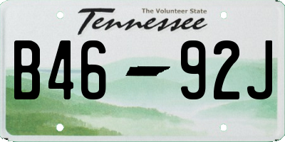 TN license plate B4692J
