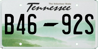 TN license plate B4692S