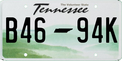 TN license plate B4694K