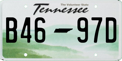 TN license plate B4697D