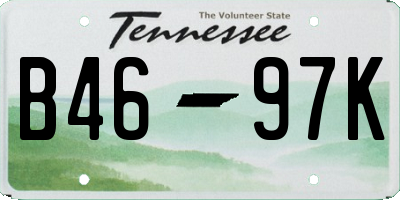 TN license plate B4697K