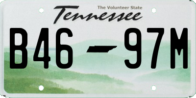 TN license plate B4697M