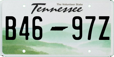 TN license plate B4697Z