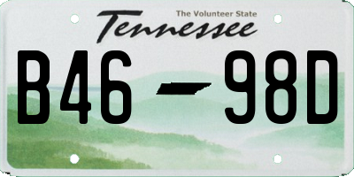 TN license plate B4698D