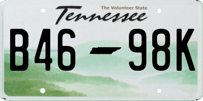 TN license plate B4698K