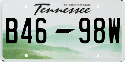 TN license plate B4698W