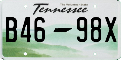 TN license plate B4698X