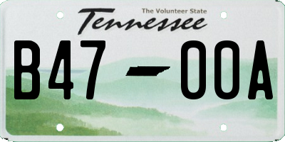 TN license plate B4700A