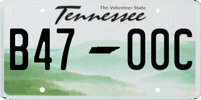 TN license plate B4700C