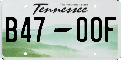 TN license plate B4700F