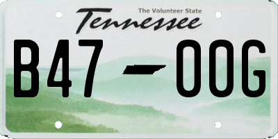 TN license plate B4700G