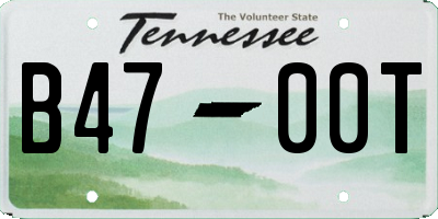 TN license plate B4700T