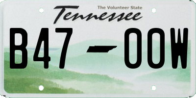 TN license plate B4700W