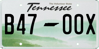TN license plate B4700X