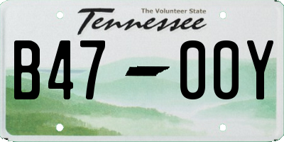 TN license plate B4700Y