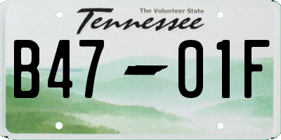 TN license plate B4701F