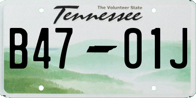 TN license plate B4701J