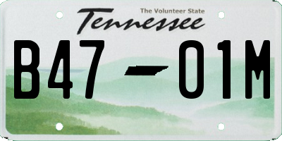 TN license plate B4701M