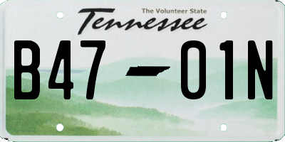 TN license plate B4701N