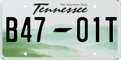 TN license plate B4701T