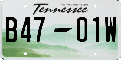 TN license plate B4701W