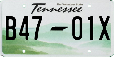 TN license plate B4701X